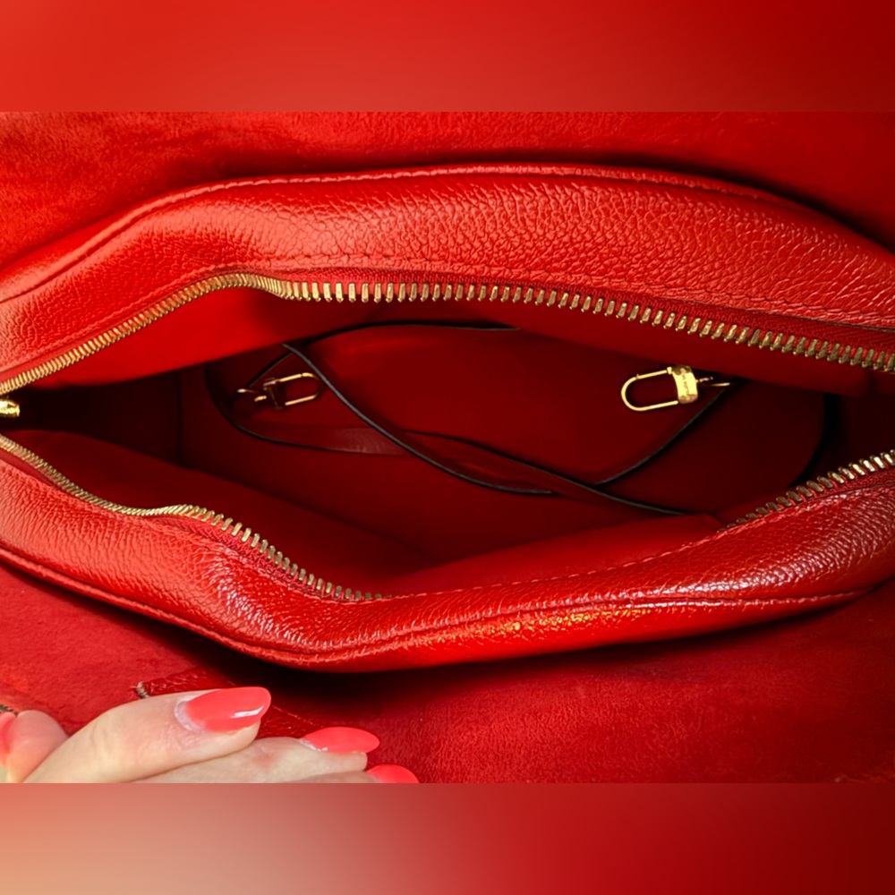 LOUIS VUITTON MONOGRAM RED TWO WAY BAG - Picture 3 of 4